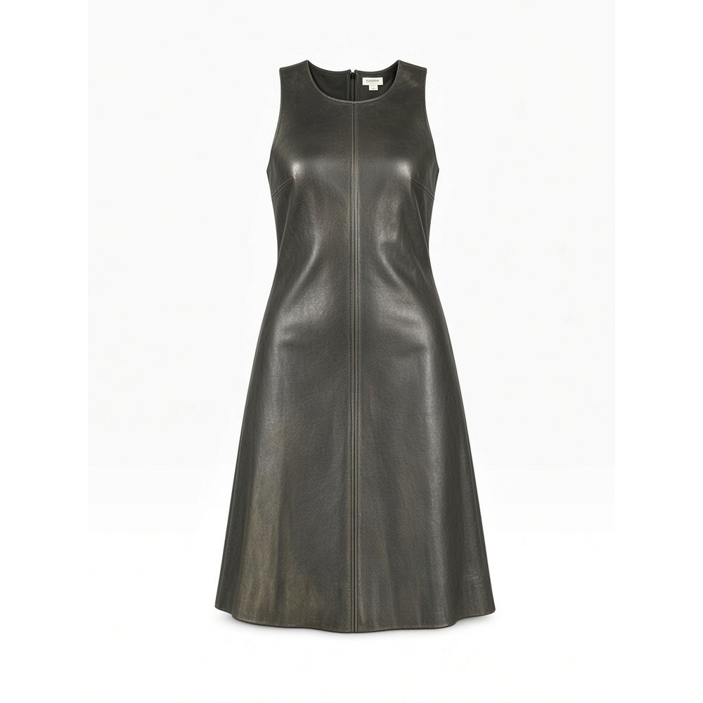 J. Crew Black Faux Leather Shift Dress Womens 2 Sleeveless
